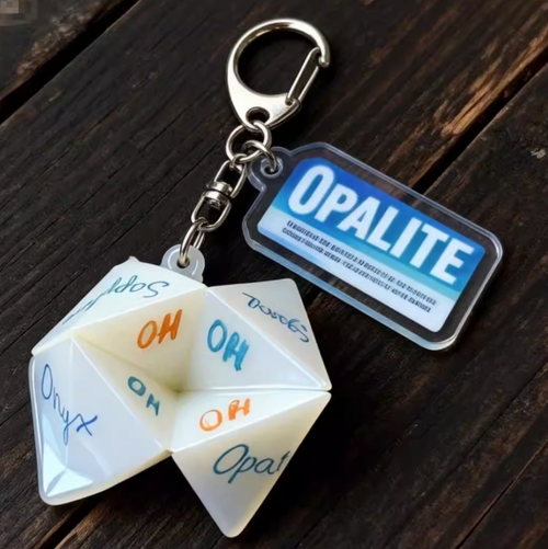 Opalite Crystal Keychain | Glow Stone Charm Aesthetic Keyring for Bags & Keys