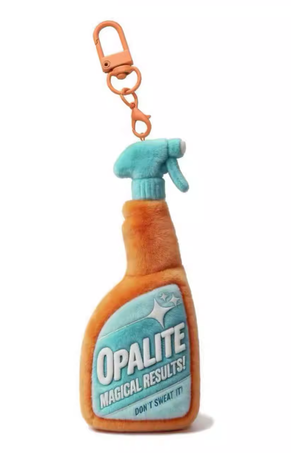 Opalite Bottle Earrings & Keychain Set | Funny Cleaning Spray Charm, Aesthetic Bag Accessory Gift