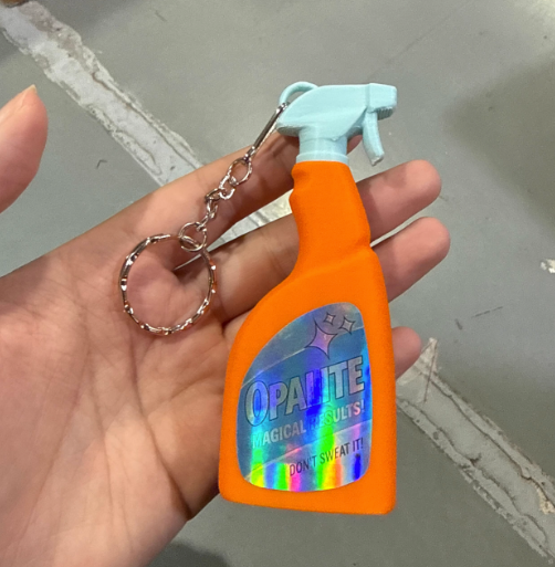 Opalite Bottle Earrings & Keychain Set | Funny Cleaning Spray Charm, Aesthetic Bag Accessory Gift